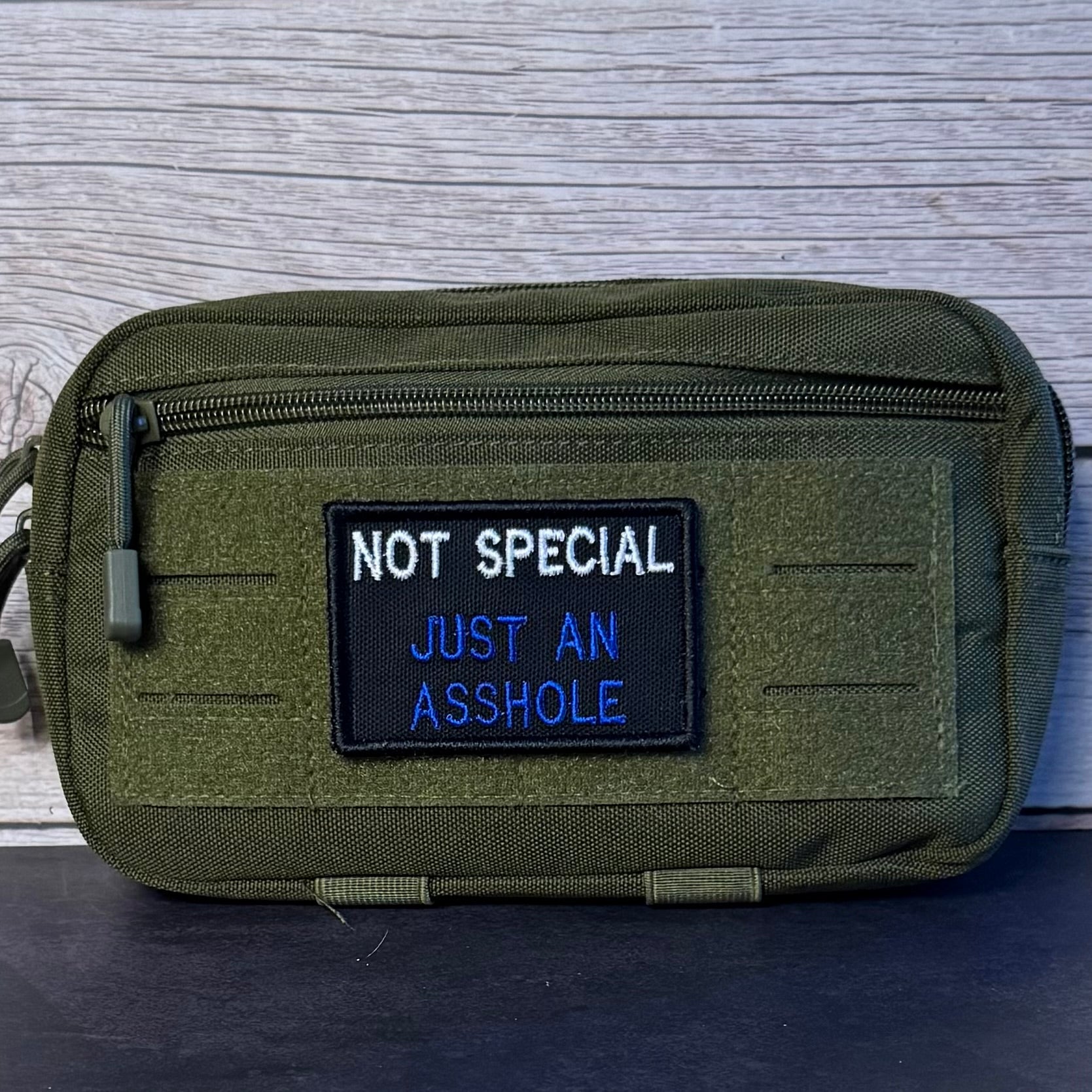 Not Special, Just An Asshole Funny Morale Patch, 2x3" | Made in USA | VELCRO® Brand Hook Backing