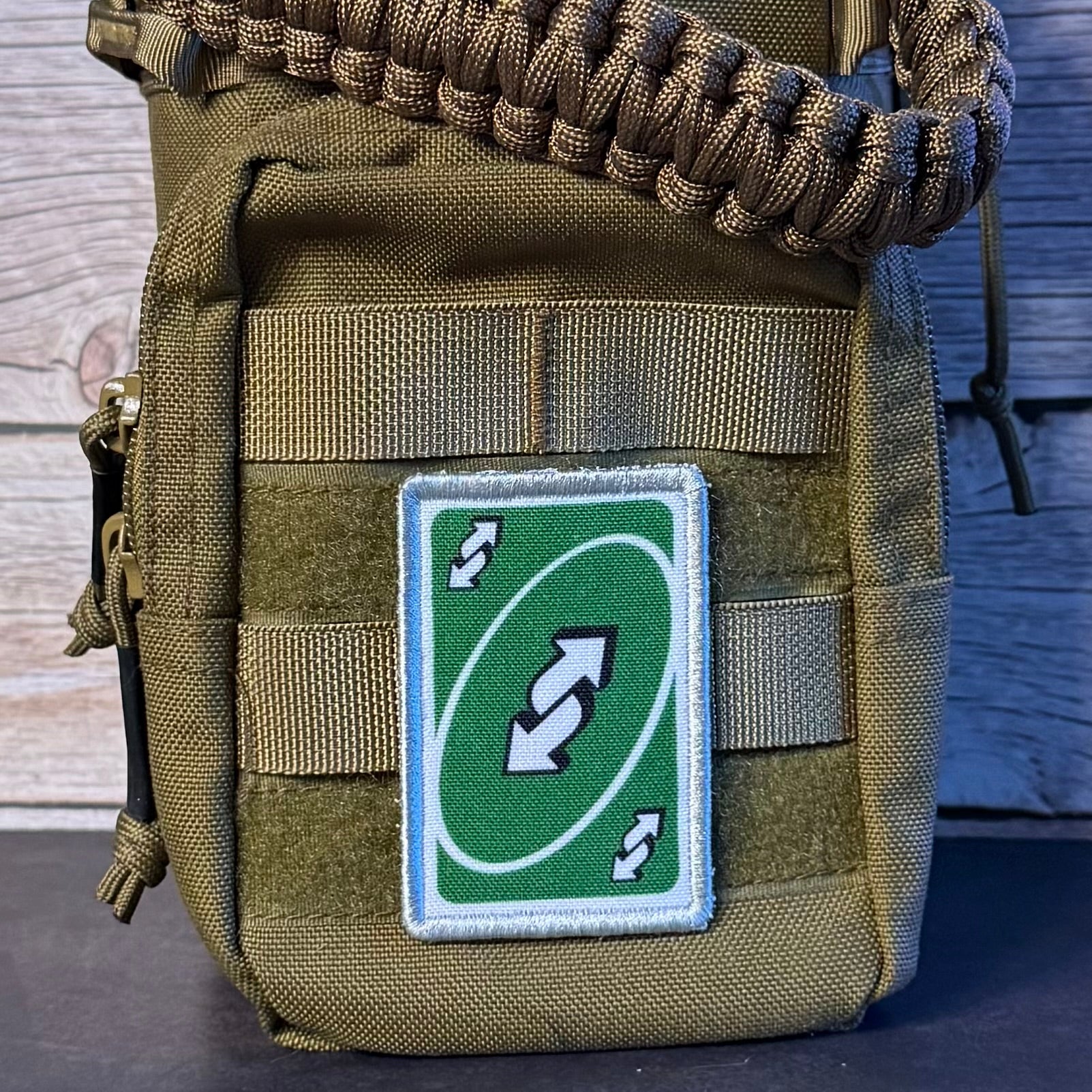 UNO Reverse Card Funny Morale Patch, 2x3" | Made in USA | VELCRO® Brand Hook Backing
