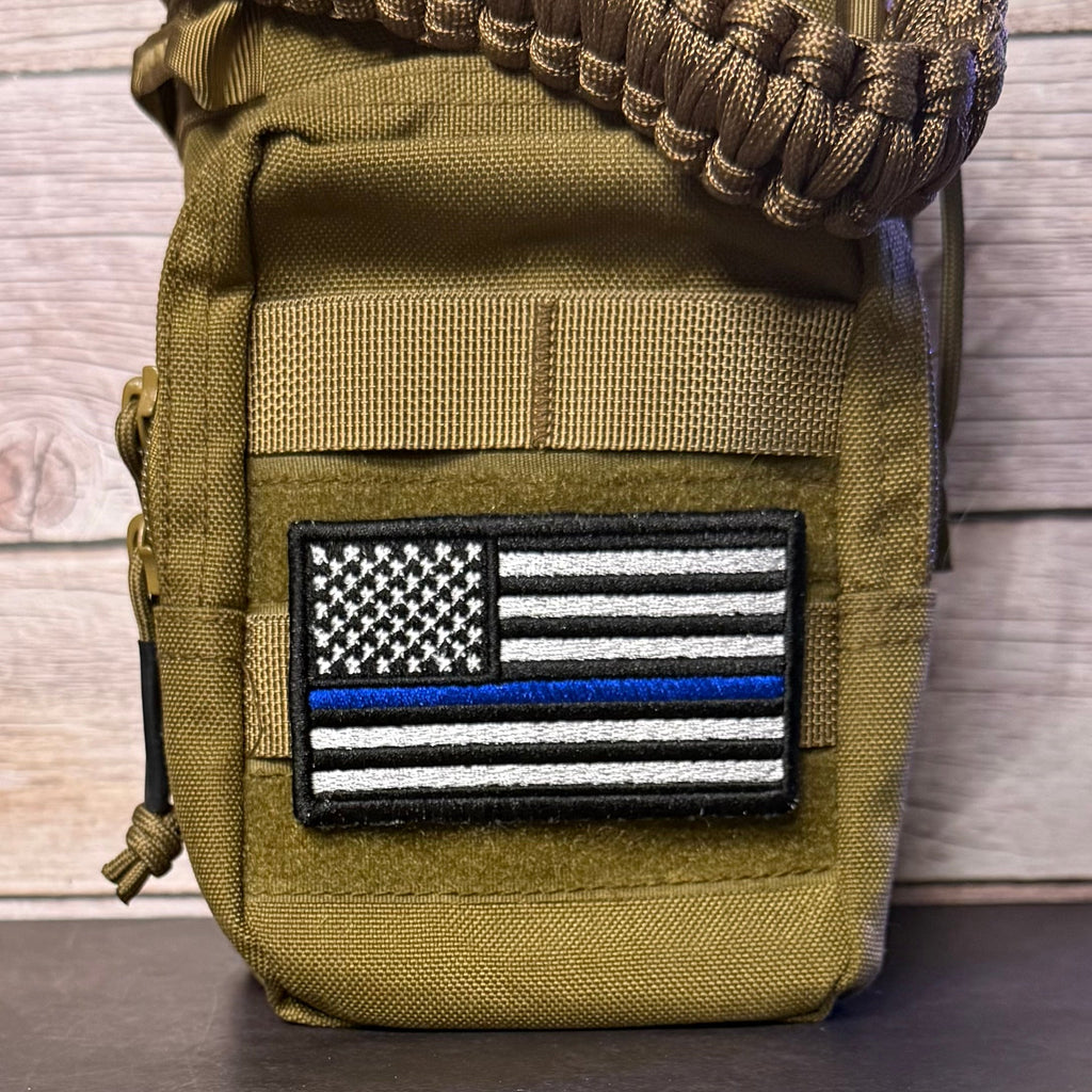 Thin Blue Line American Flag Patch for Law Enforcement, 2x3.5" | Made in USA | VELCRO® Brand Hook Backing