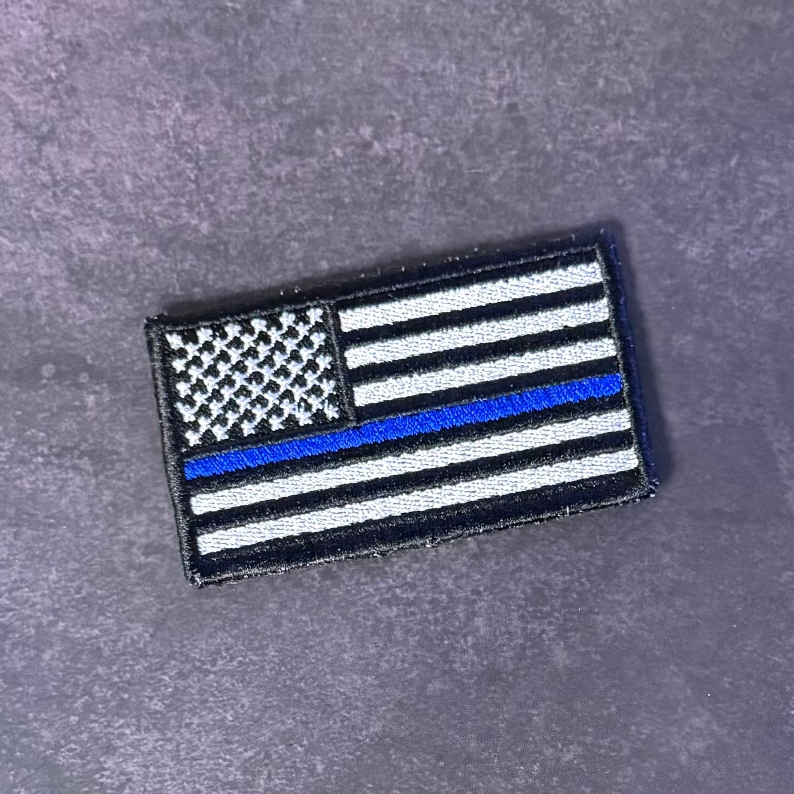 Thin Blue Line American Flag Patch for Law Enforcement, 2x3.5" | Made in USA | VELCRO® Brand Hook Backing