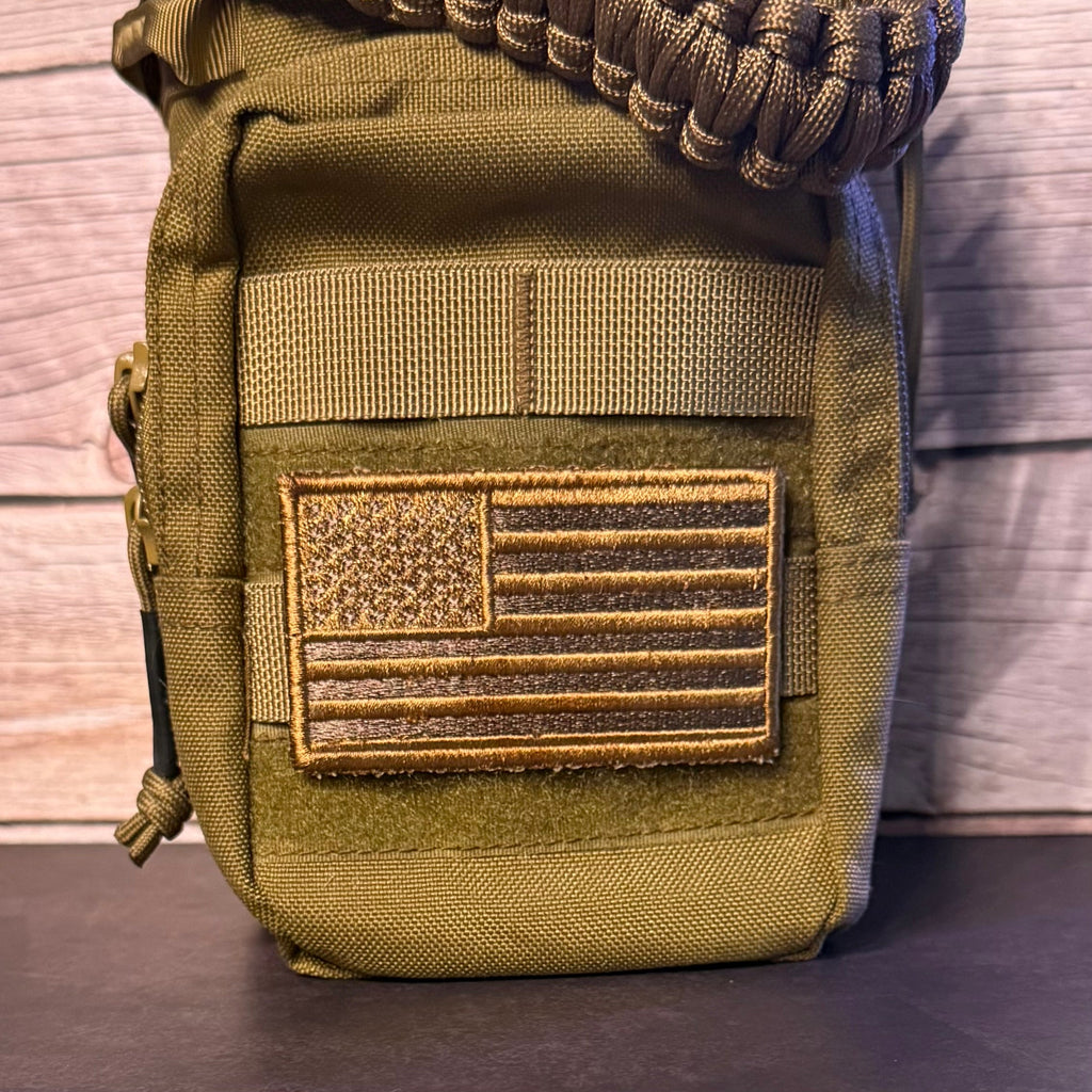 Subdued Coyote Brown American Flag Patch, 2x3.5" | Made in USA | VELCRO® Brand Hook Backing