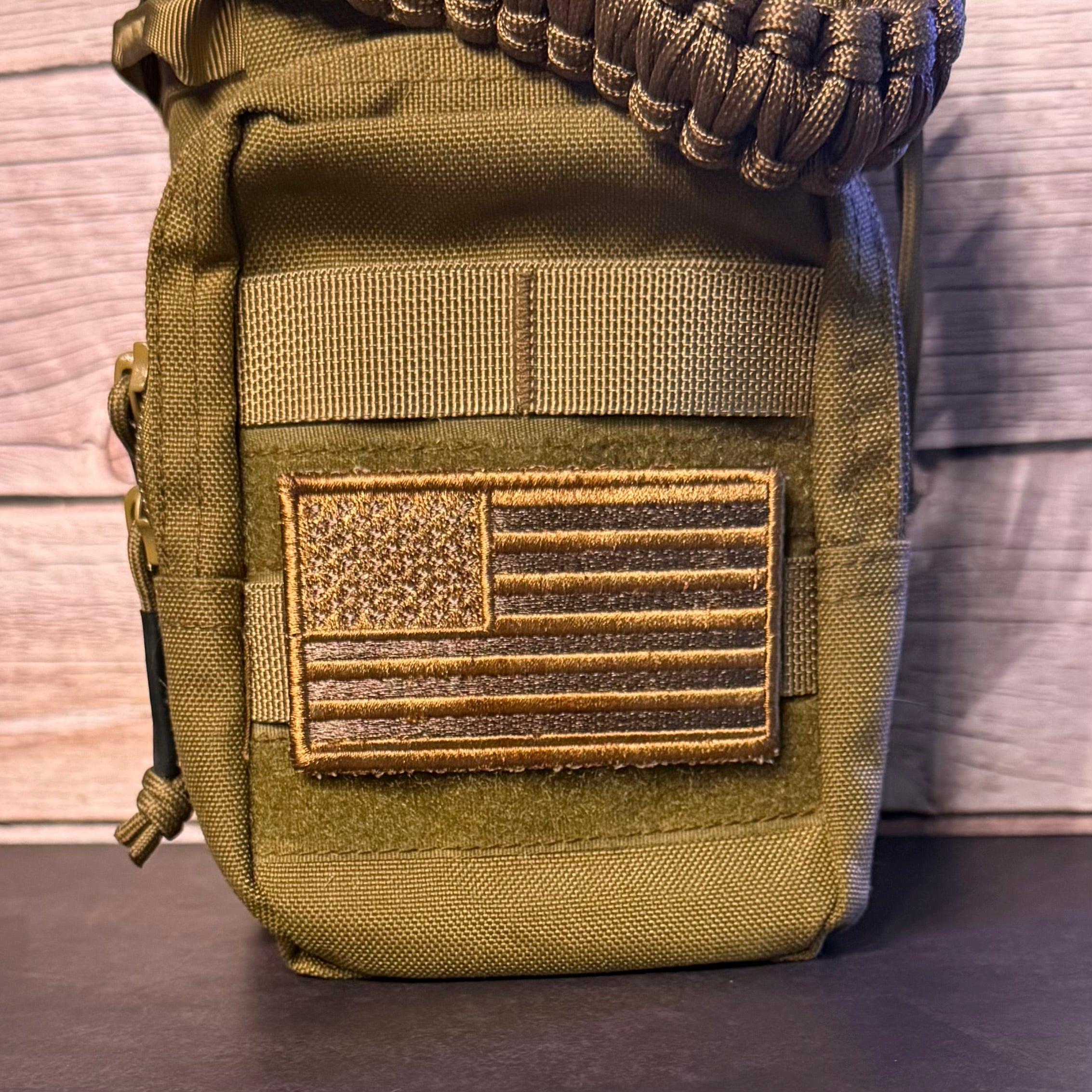 Subdued Coyote Brown American Flag Patch, 2x3.5" | Made in USA | VELCRO® Brand Hook Backing