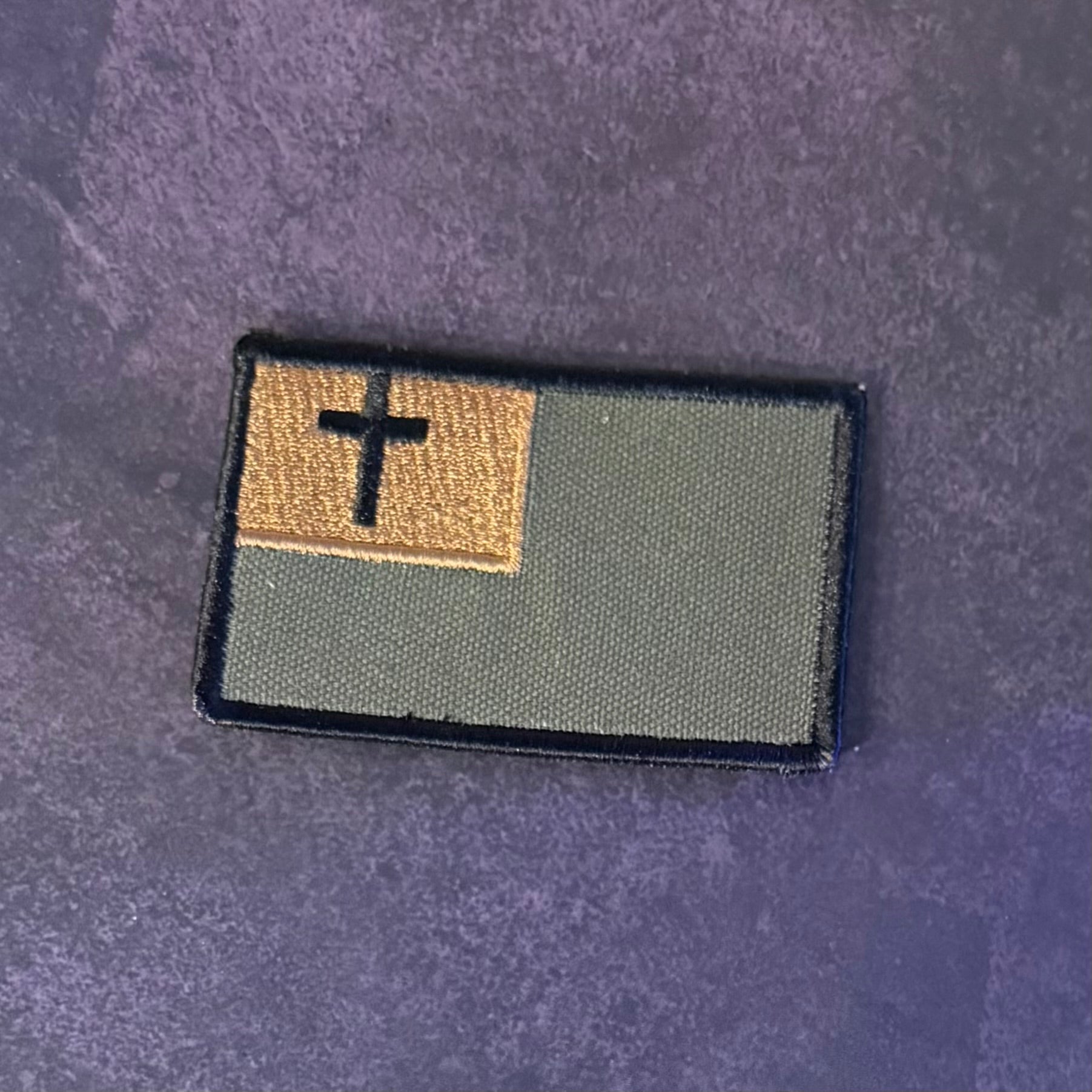 Tactical and White/Blue Christian Flag Patches, 2x3.5" | Made in USA | VELCRO® Brand Hook Backing