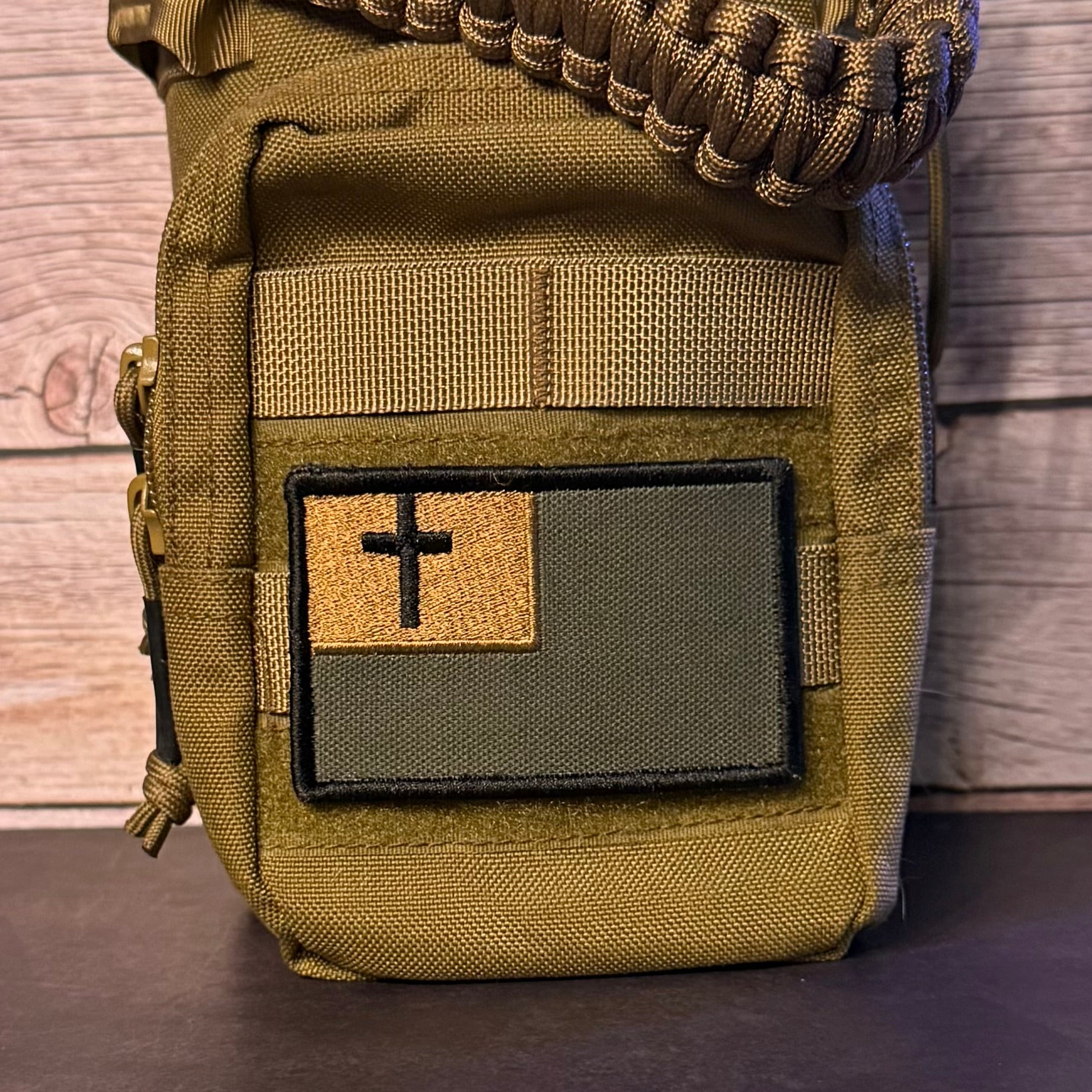 Tactical and White/Blue Christian Flag Patches, 2x3.5" | Made in USA | VELCRO® Brand Hook Backing