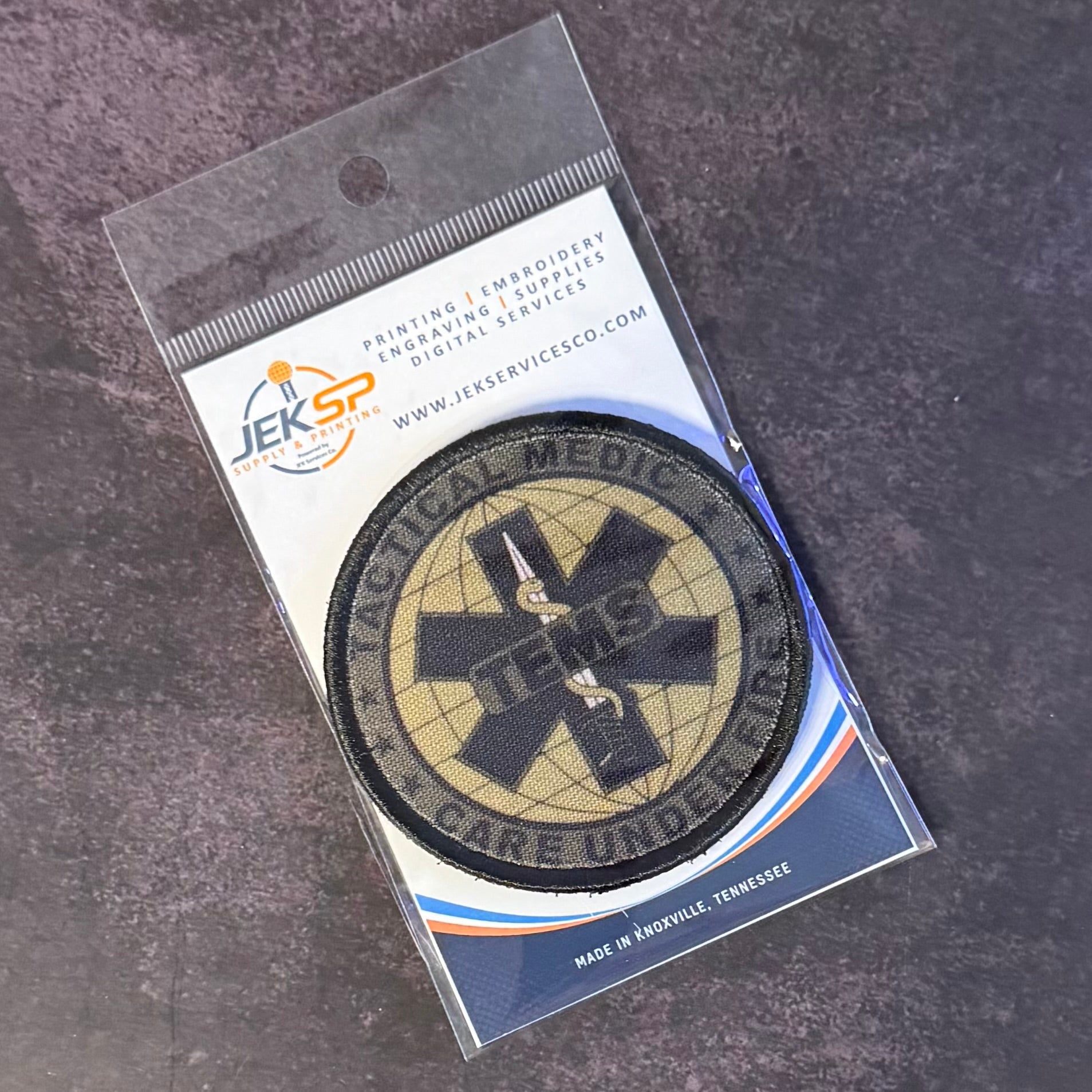 Tactical Medic TEMS Morale Patch, Care Under Fire, 3" Round | Made in USA | VELCRO® Brand Hook Backing