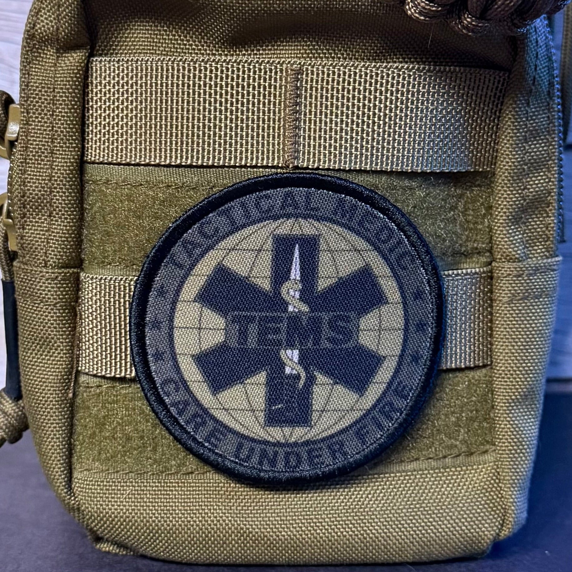 Tactical Medic TEMS Morale Patch, Care Under Fire, 3" Round | Made in USA | VELCRO® Brand Hook Backing