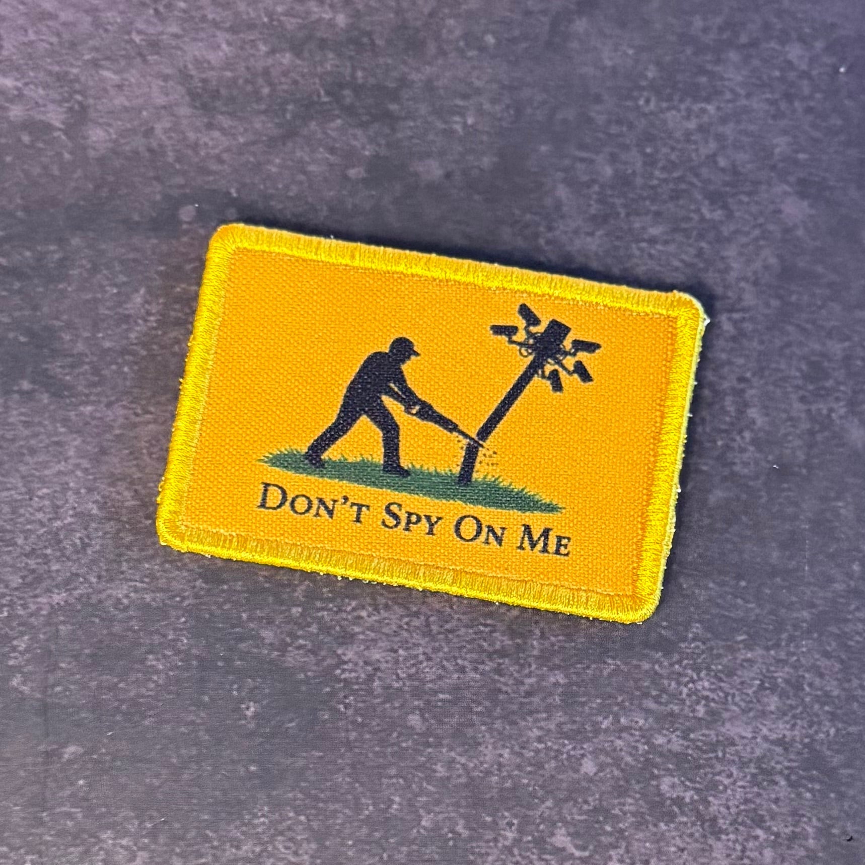 Don't Spy On Me, Anti-Flock Cameras Funny Morale Patch, 2x3" | Made in USA | VELCRO® Brand Hook Backing