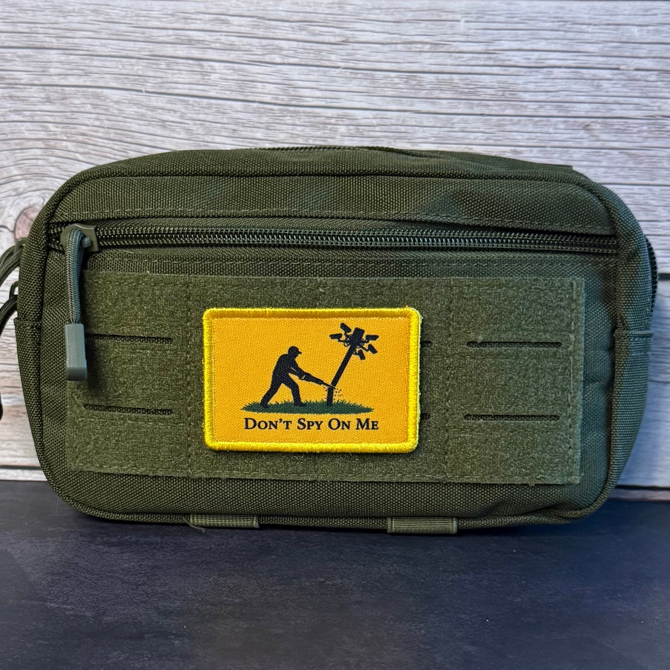Don't Spy On Me, Anti-Flock Cameras Funny Morale Patch, 2x3" | Made in USA | VELCRO® Brand Hook Backing