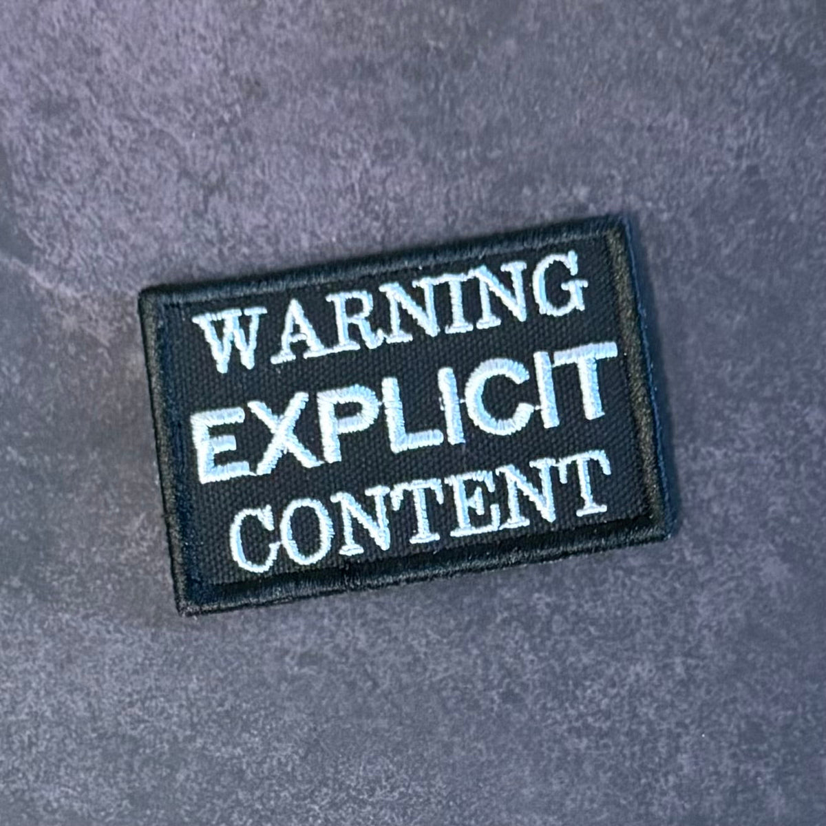Explicit Content Warning Funny Morale Patch | Made in USA | VELCRO® Brand Hook Backing