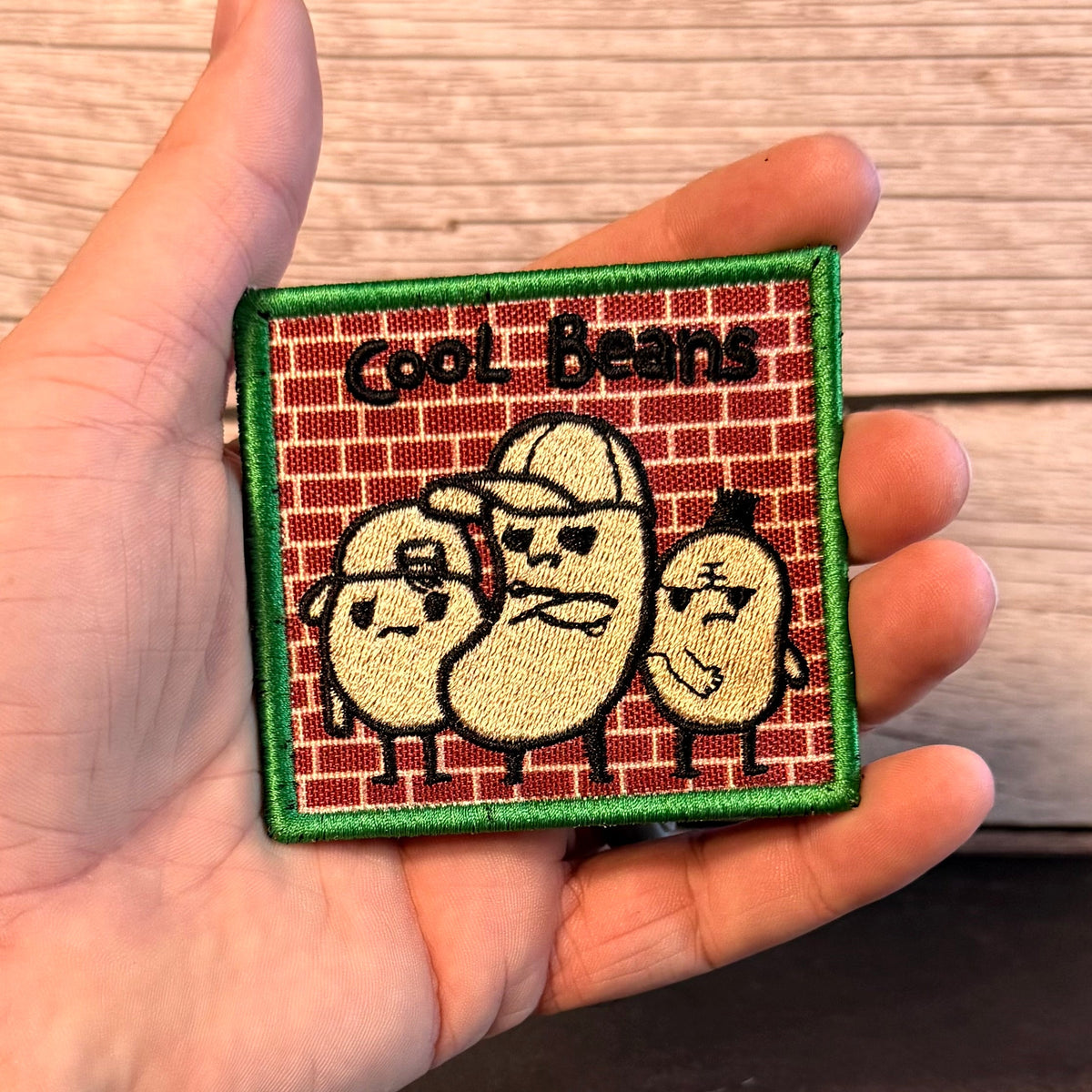 Cool Beans Funny Morale Patch | Made in USA | VELCRO® Brand Hook Backing
