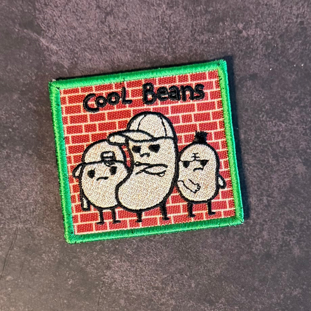 Cool Beans Funny Morale Patch | Made in USA | VELCRO® Brand Hook Backing
