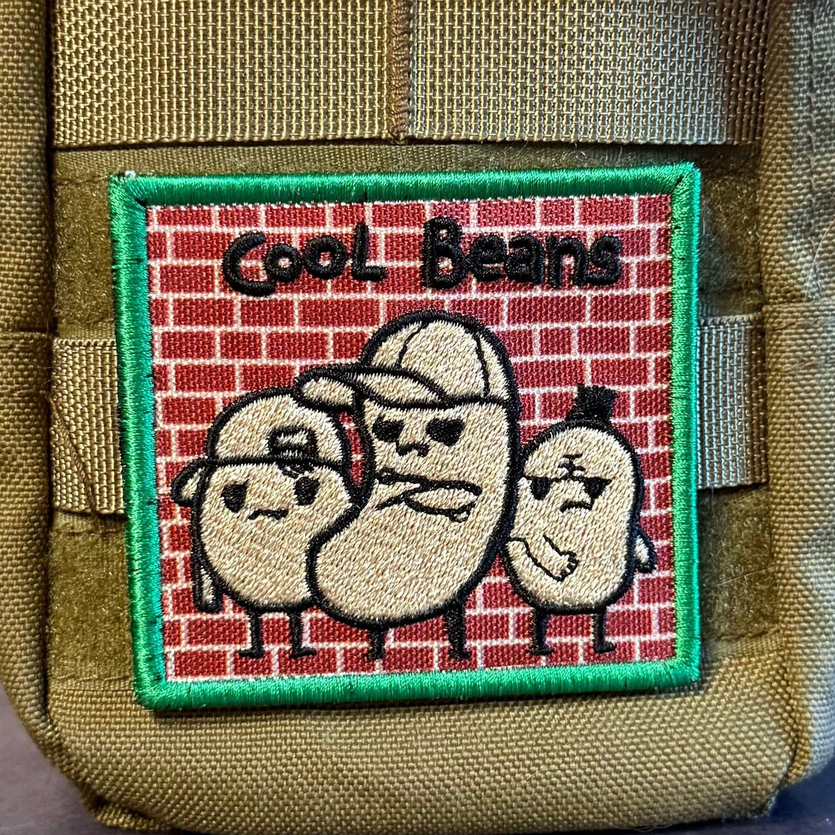 Cool Beans Funny Morale Patch | Made in USA | VELCRO® Brand Hook Backing