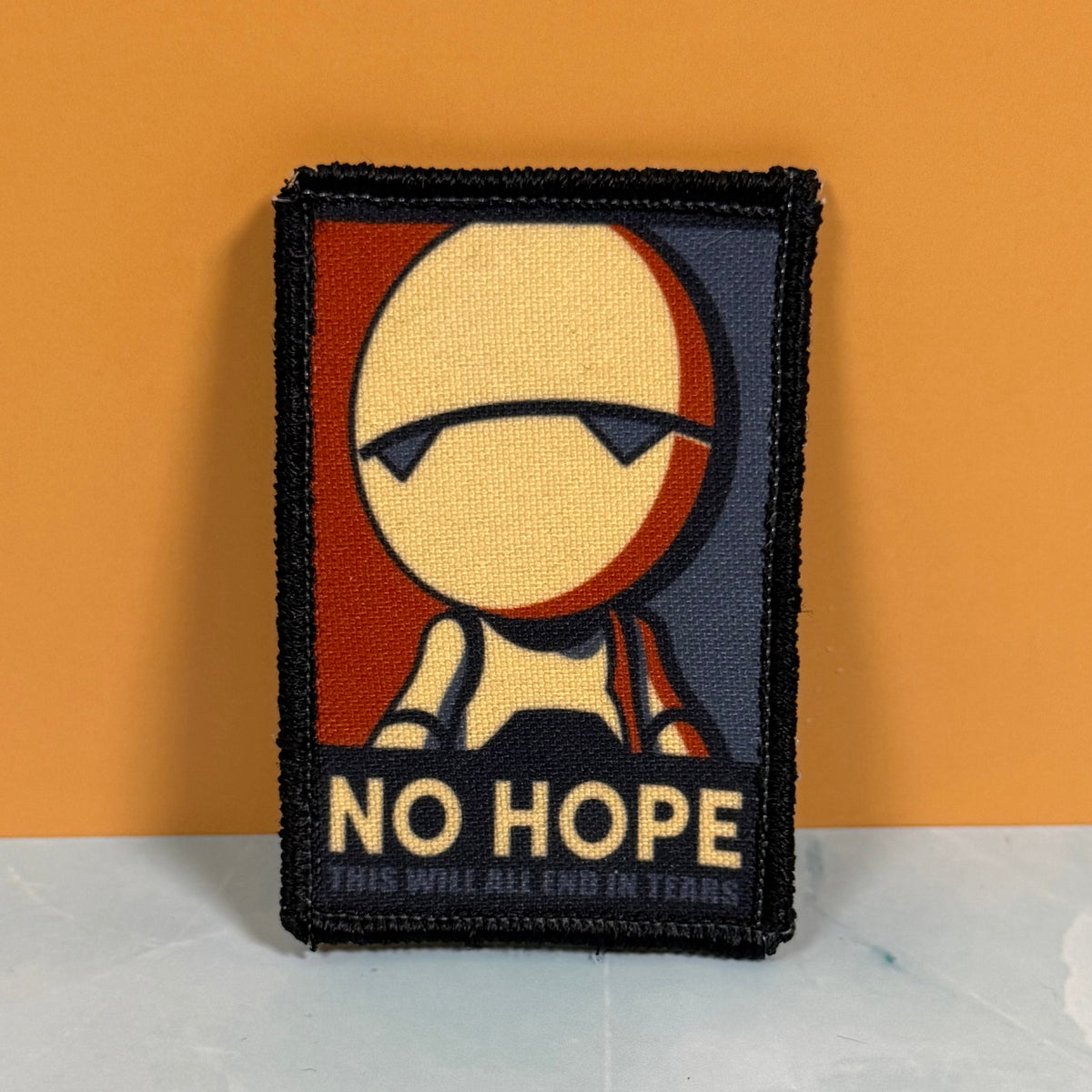 No Hope Meme Funny Morale Patch, Hitchhiker's Guide | Made in USA | VELCRO® Brand Hook Backing
