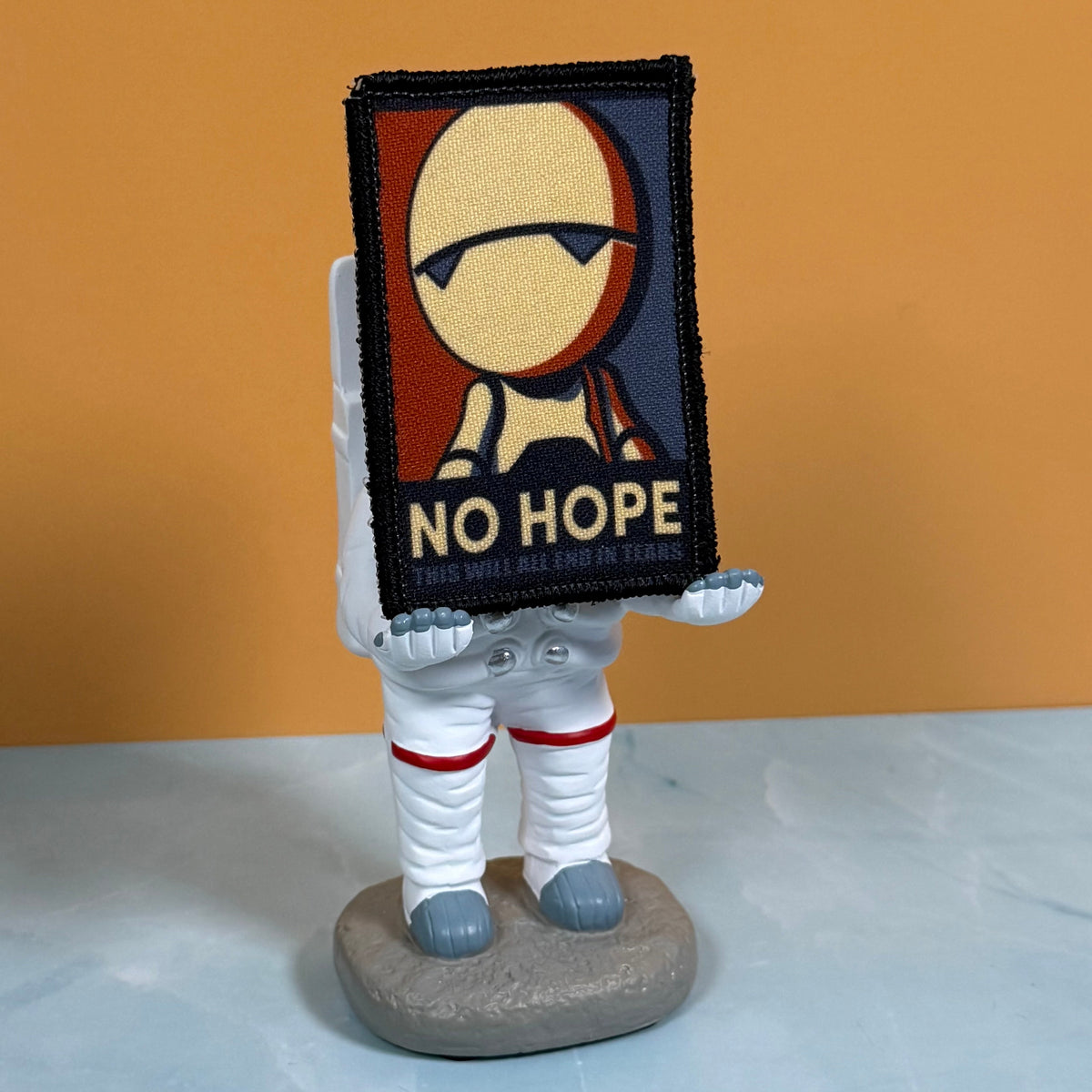 No Hope Meme Funny Morale Patch, Hitchhiker's Guide | Made in USA | VELCRO® Brand Hook Backing