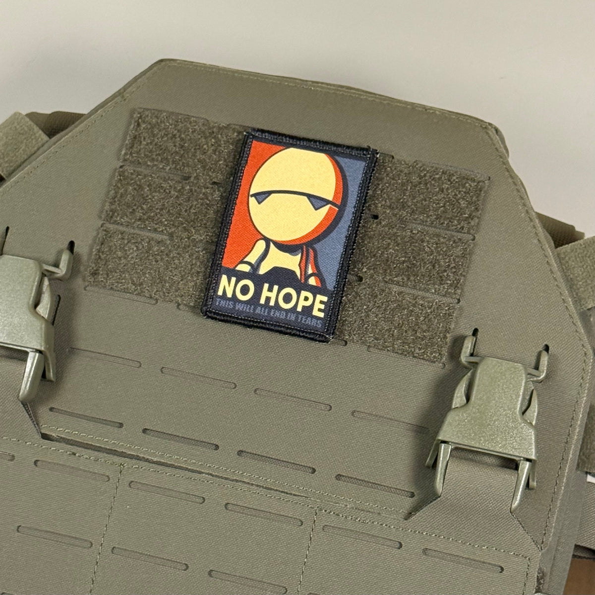 No Hope Meme Funny Morale Patch, Hitchhiker's Guide | Made in USA | VELCRO® Brand Hook Backing