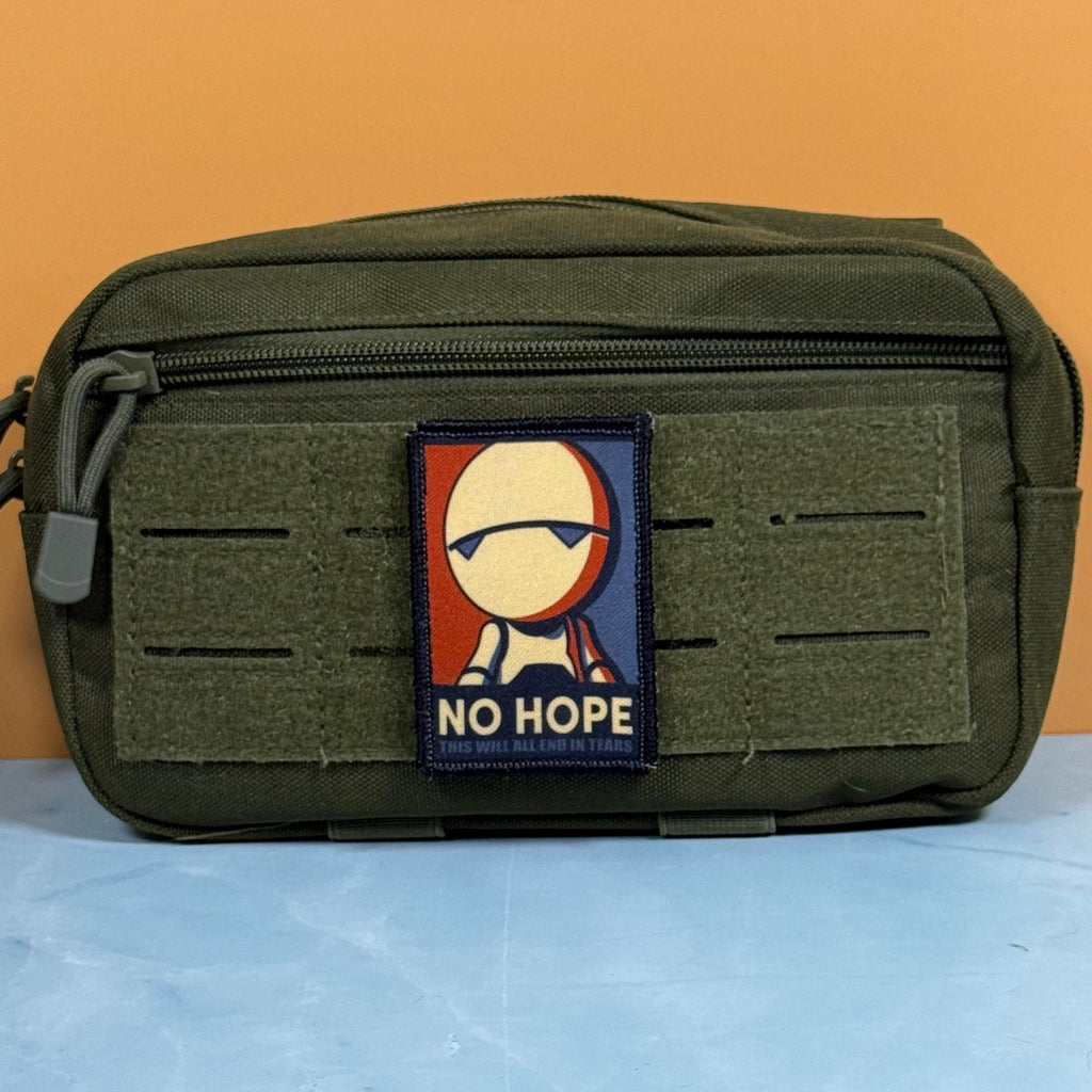 No Hope Meme Funny Morale Patch, Hitchhiker's Guide | Made in USA | VELCRO® Brand Hook Backing