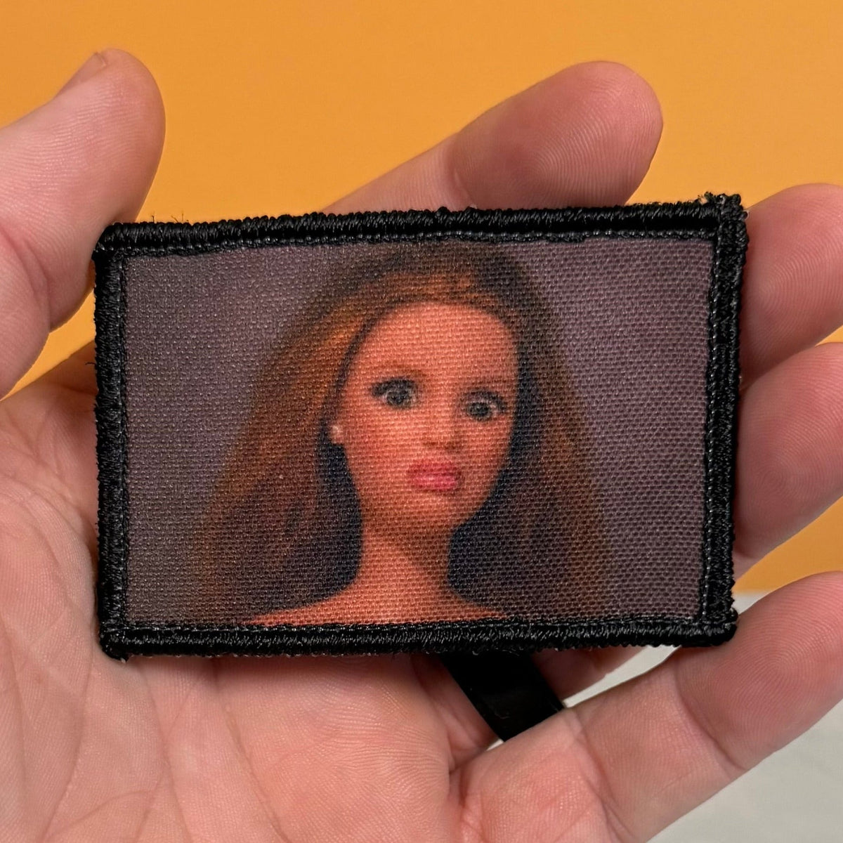 Shocked Doll Meme Funny Morale Patch, 2x3" | Made in USA | VELCRO® Brand Hook Backing
