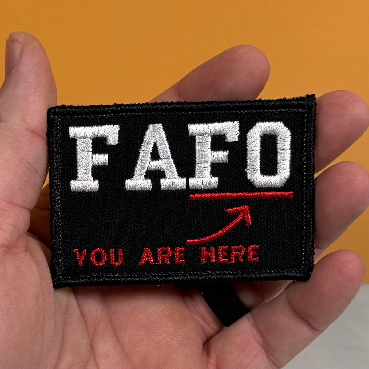 FAFO Funny Morale Patch, 2x3" | Made in USA | VELCRO® Brand Hook Backing