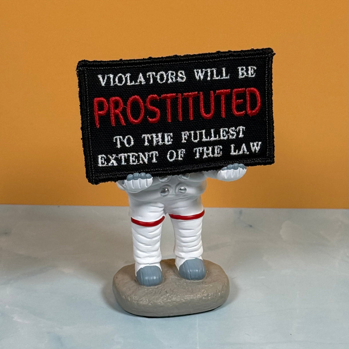 Violators Will Be Prostituted Funny Morale Patch, 2x3.5" | Made in USA | VELCRO® Brand Hook Backing