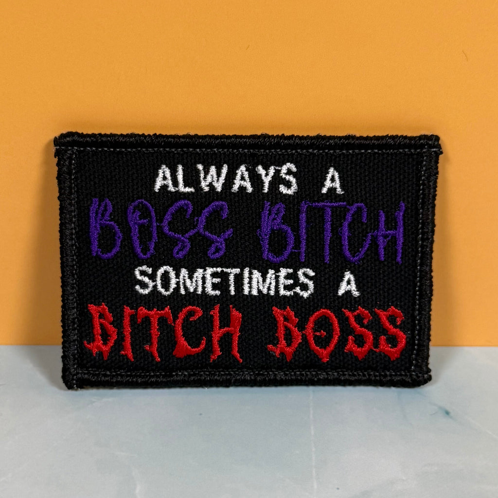 Boss B*tch, B*tch Boss Funny Morale Patch | Made in USA | VELCRO® Brand Hook Backing