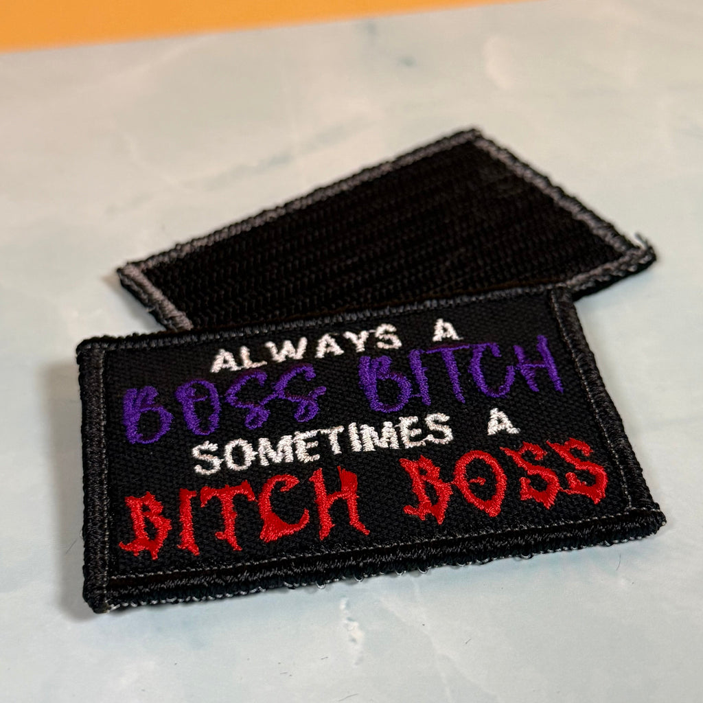 Boss B*tch, B*tch Boss Funny Morale Patch | Made in USA | VELCRO® Brand Hook Backing