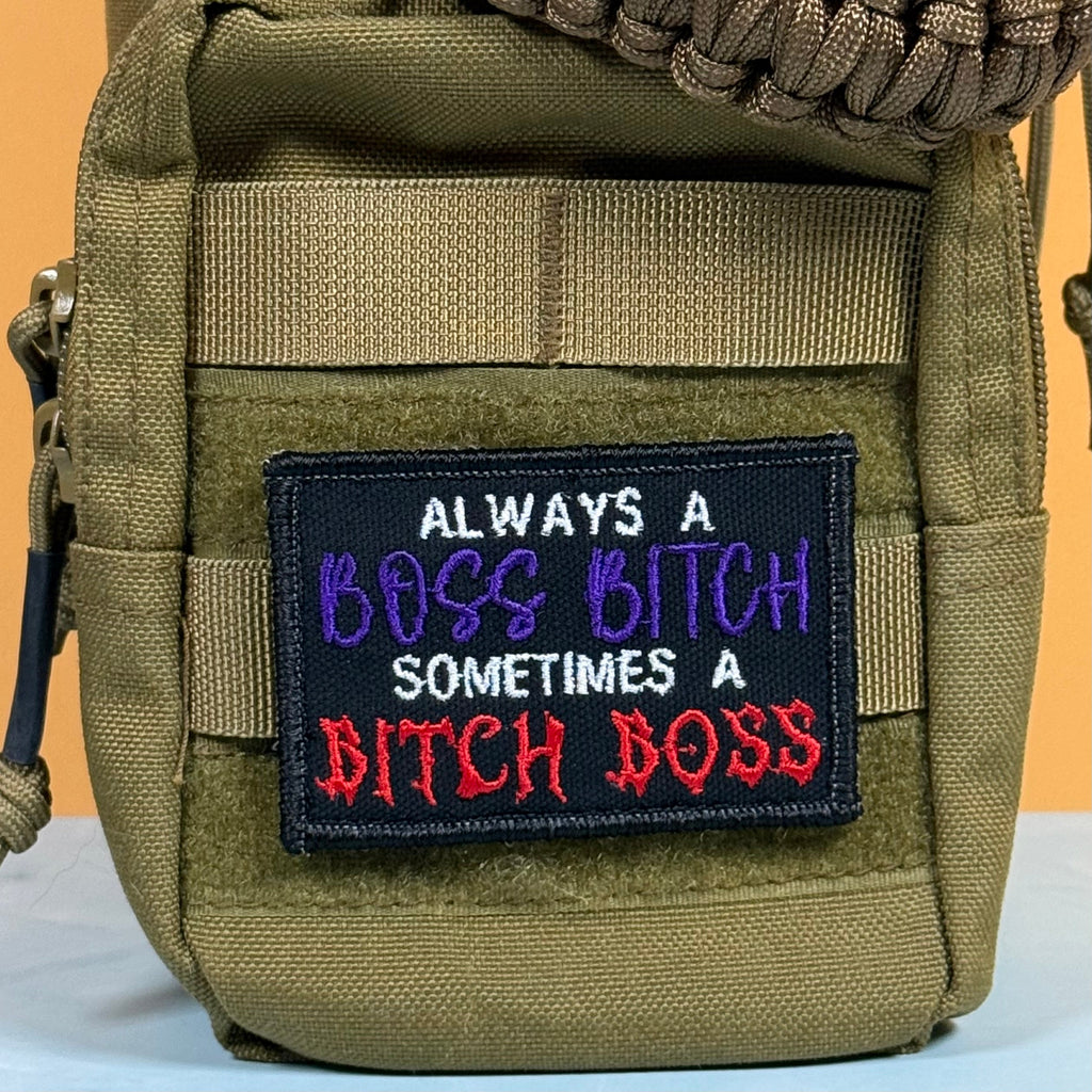 Boss B*tch, B*tch Boss Funny Morale Patch | Made in USA | VELCRO® Brand Hook Backing