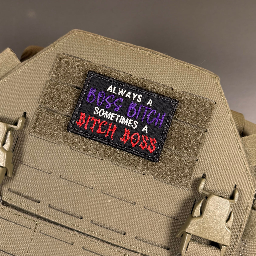 Boss B*tch, B*tch Boss Funny Morale Patch | Made in USA | VELCRO® Brand Hook Backing