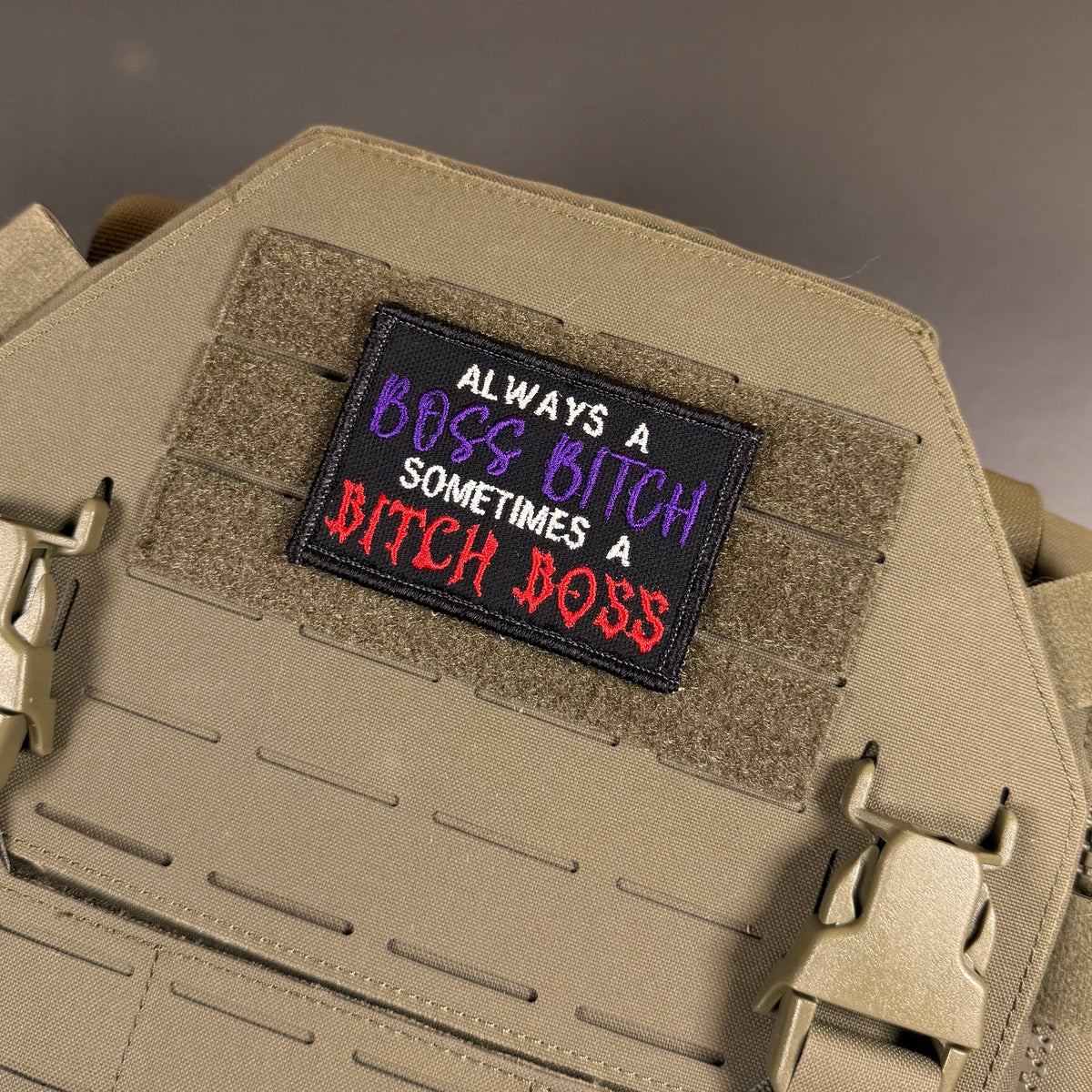Boss B*tch, B*tch Boss Funny Morale Patch | Made in USA | VELCRO® Brand Hook Backing
