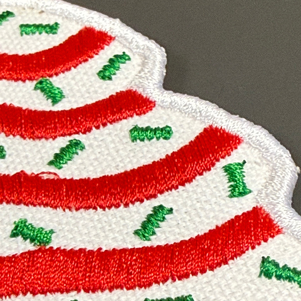 Christmas Tree Cake Funny Morale Patch | Made in USA | VELCRO® Brand Hook Backing
