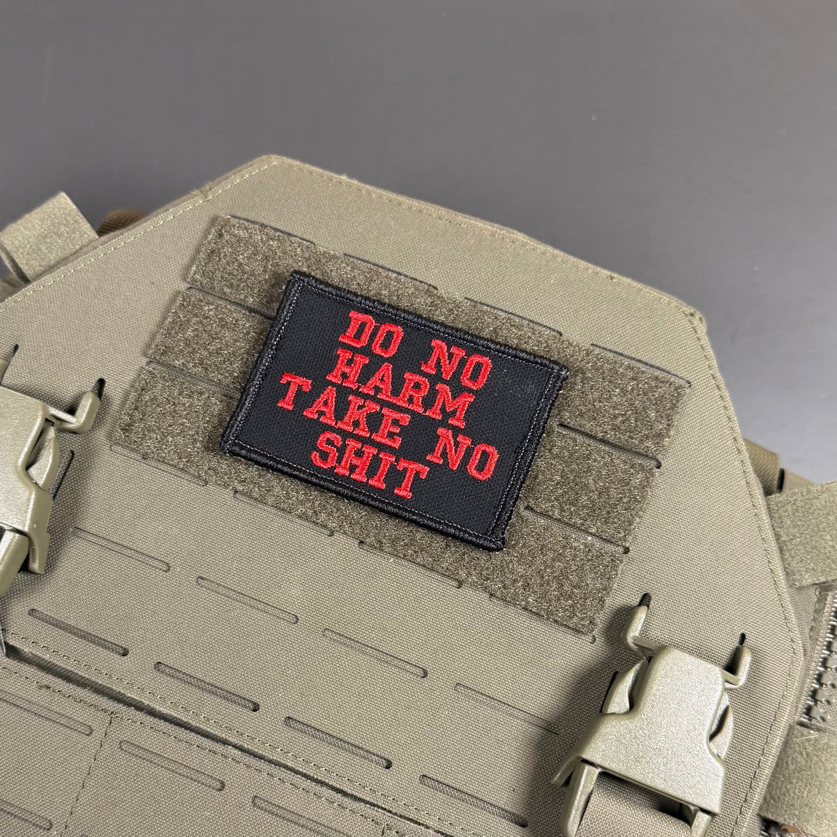 Do No Harm Take No Shit Funny Morale Patch | Made in USA | VELCRO® Brand Hook Backing