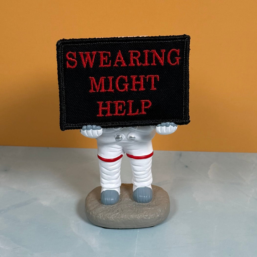 Swearing Might Help Funny Morale Patch, 2x3" | Made in USA | VELCRO® Brand Hook Backing