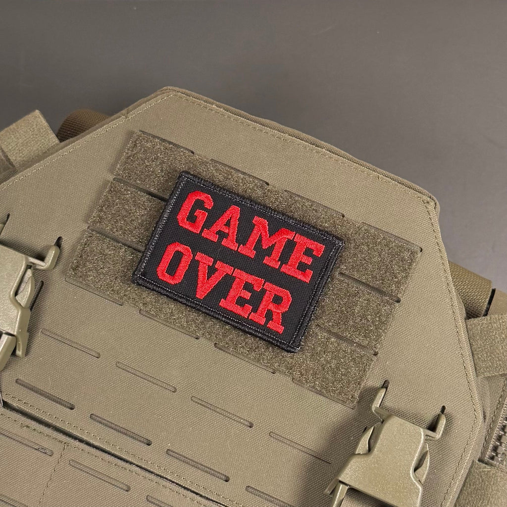 Game Over Funny Morale Patch | Made in USA | VELCRO® Brand Hook Backing