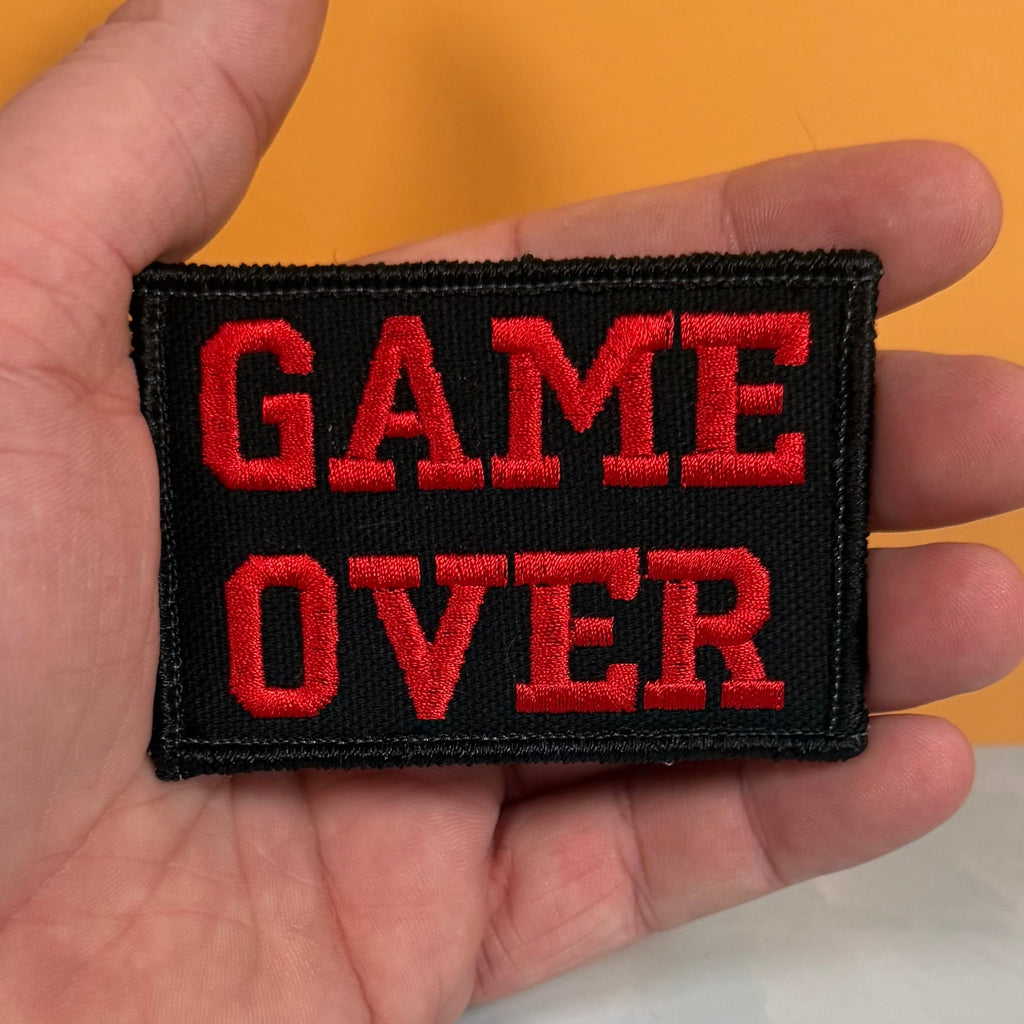 Game Over Funny Morale Patch | Made in USA | VELCRO® Brand Hook Backing