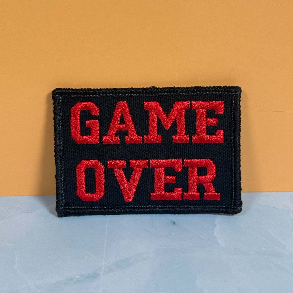 Game Over Funny Morale Patch | Made in USA | VELCRO® Brand Hook Backing