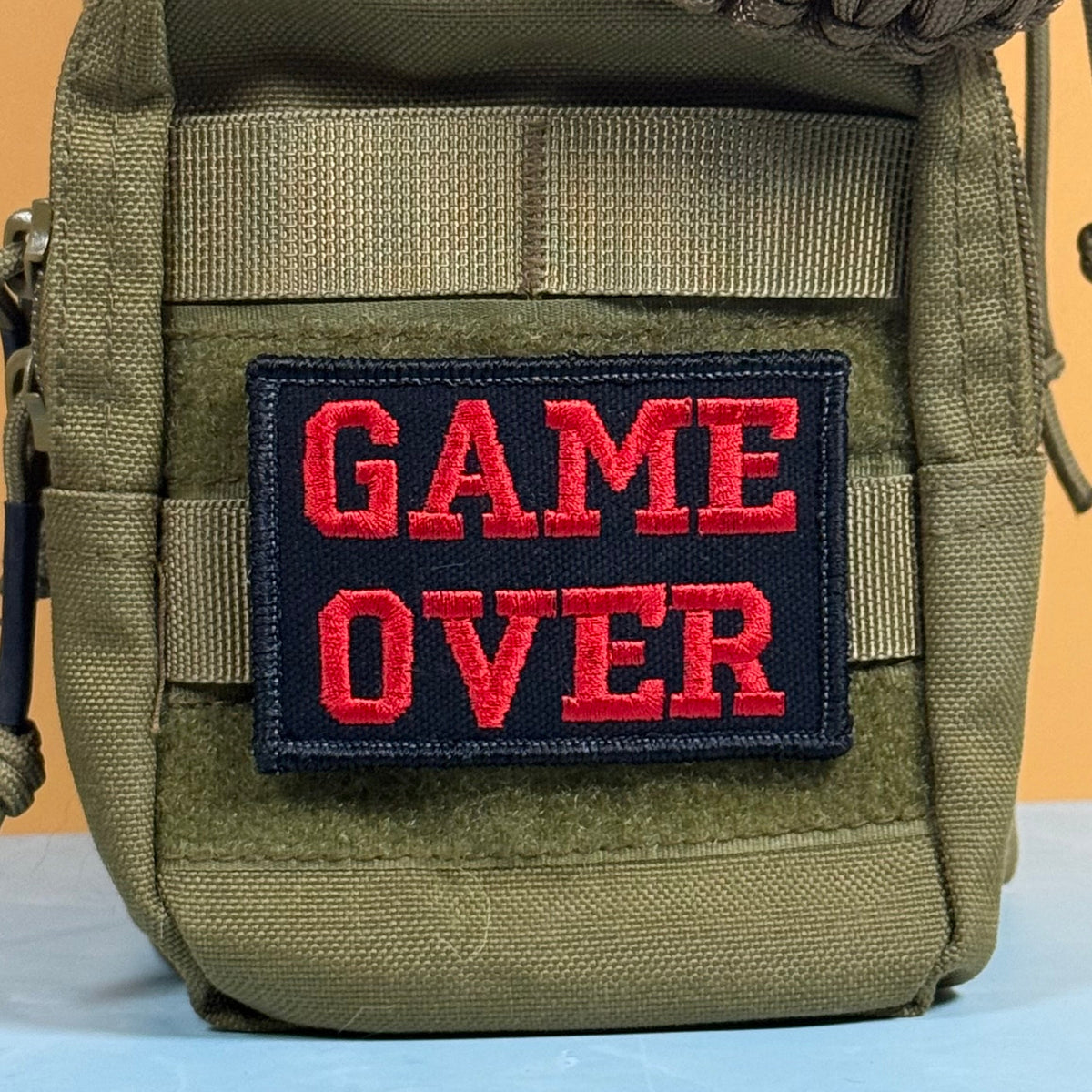 Game Over Funny Morale Patch | Made in USA | VELCRO® Brand Hook Backing