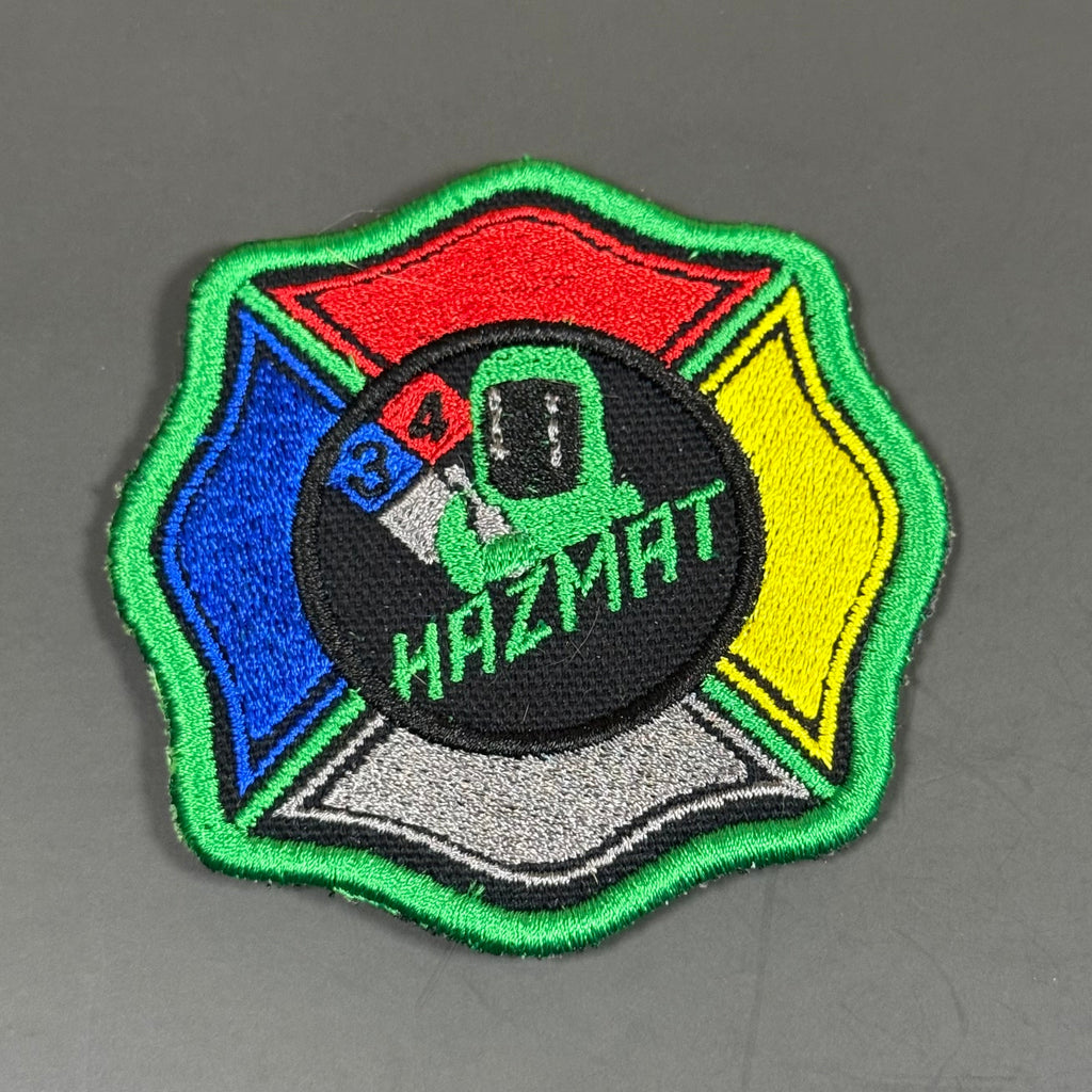 Fire Department Hazardous Materials Team HAZMAT Morale Patch | Made in USA | VELCRO® Brand Hook Backing