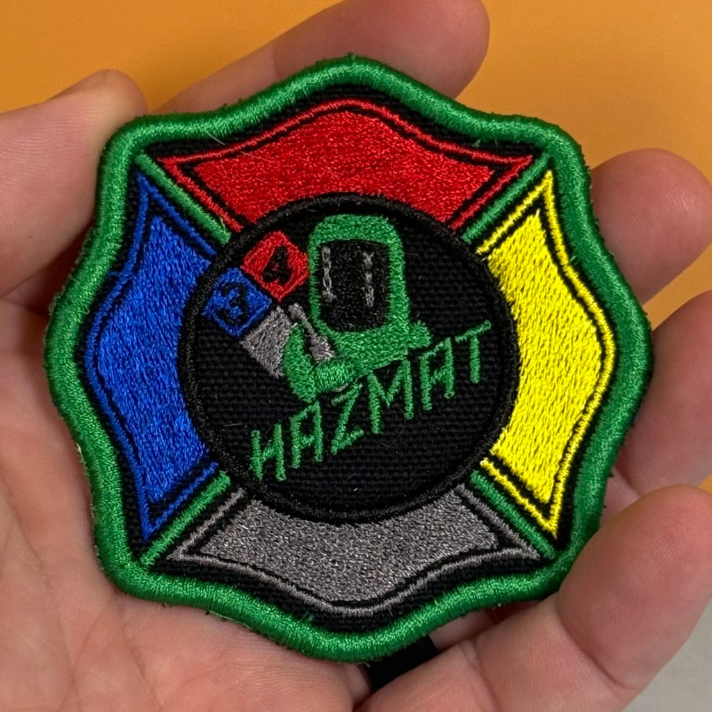 Fire Department Hazardous Materials Team HAZMAT Morale Patch | Made in USA | VELCRO® Brand Hook Backing