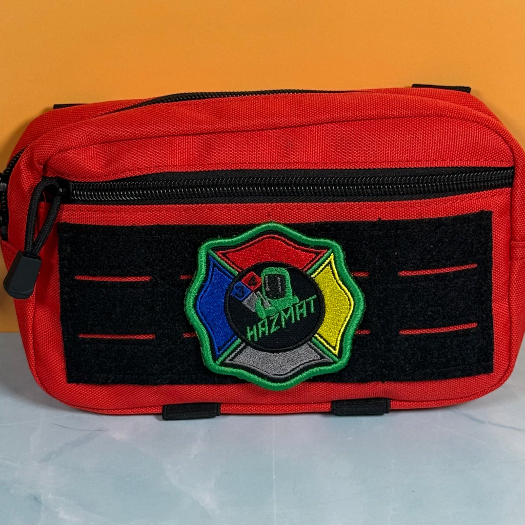 Fire Department Hazardous Materials Team HAZMAT Morale Patch | Made in USA | VELCRO® Brand Hook Backing
