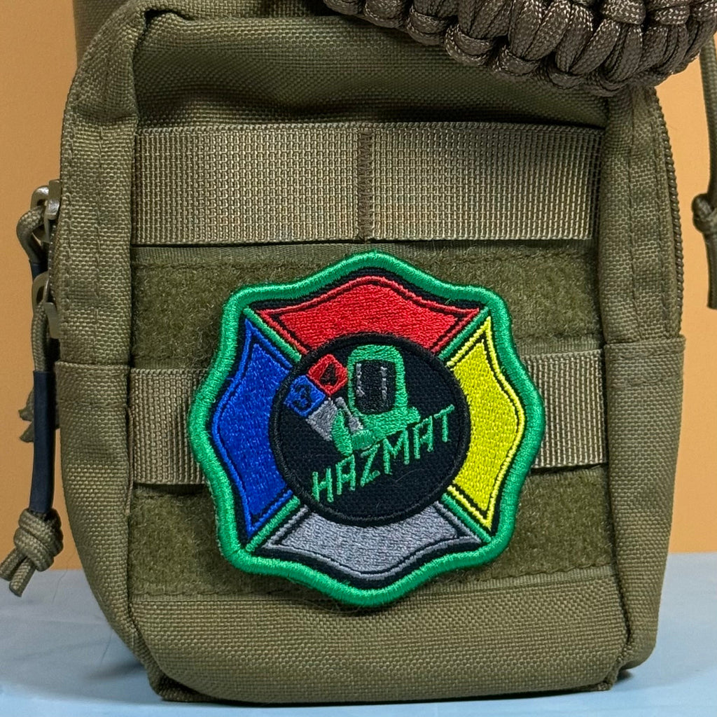 Fire Department Hazardous Materials Team HAZMAT Morale Patch | Made in USA | VELCRO® Brand Hook Backing