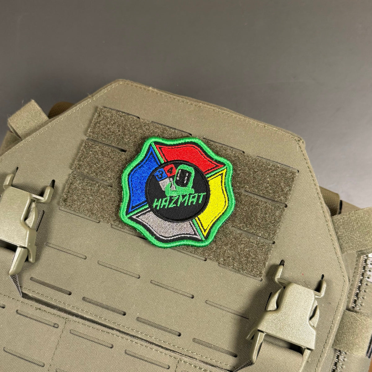 Fire Department Hazardous Materials Team HAZMAT Morale Patch | Made in USA | VELCRO® Brand Hook Backing