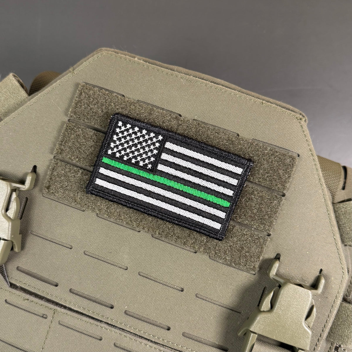 Thin Green Line American Flag Patch | Made in USA | VELCRO® Brand Hook Backing