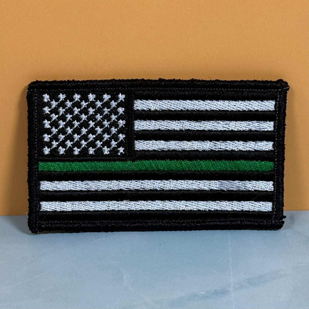 Thin Green Line American Flag Patch | Made in USA | VELCRO® Brand Hook Backing