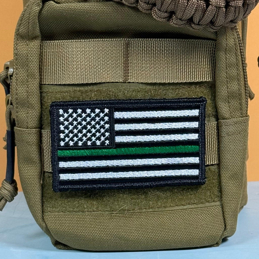 Thin Green Line American Flag Patch | Made in USA | VELCRO® Brand Hook Backing