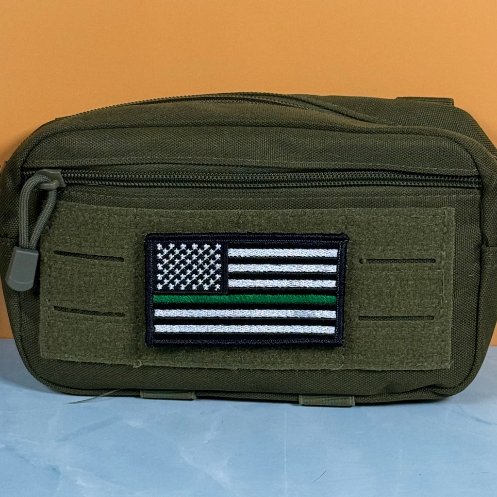 Thin Green Line American Flag Patch | Made in USA | VELCRO® Brand Hook Backing