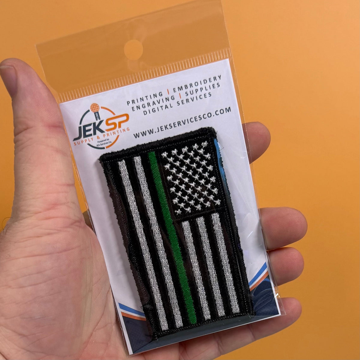 Thin Green Line American Flag Patch | Made in USA | VELCRO® Brand Hook Backing