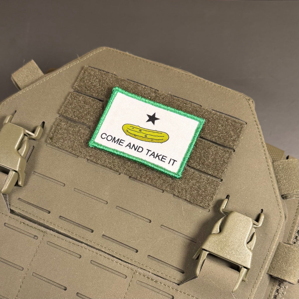 Come and Take It Pickle Funny Texas Style Morale Patch | Made in USA | VELCRO® Brand Hook Backing