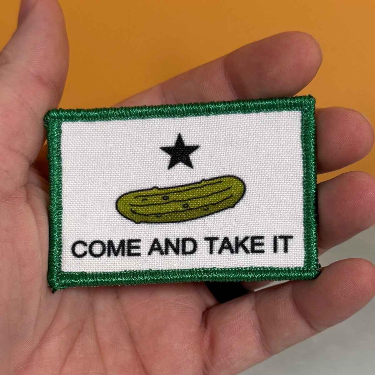 Come and Take It Pickle Funny Texas Style Morale Patch | Made in USA | VELCRO® Brand Hook Backing