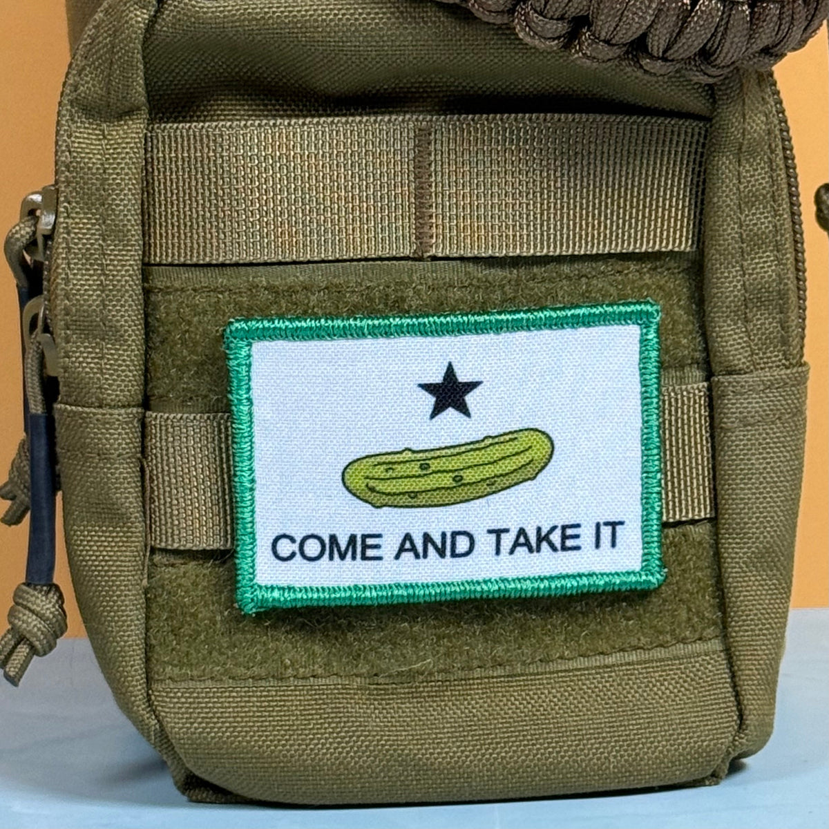 Come and Take It Pickle Funny Texas Style Morale Patch | Made in USA | VELCRO® Brand Hook Backing