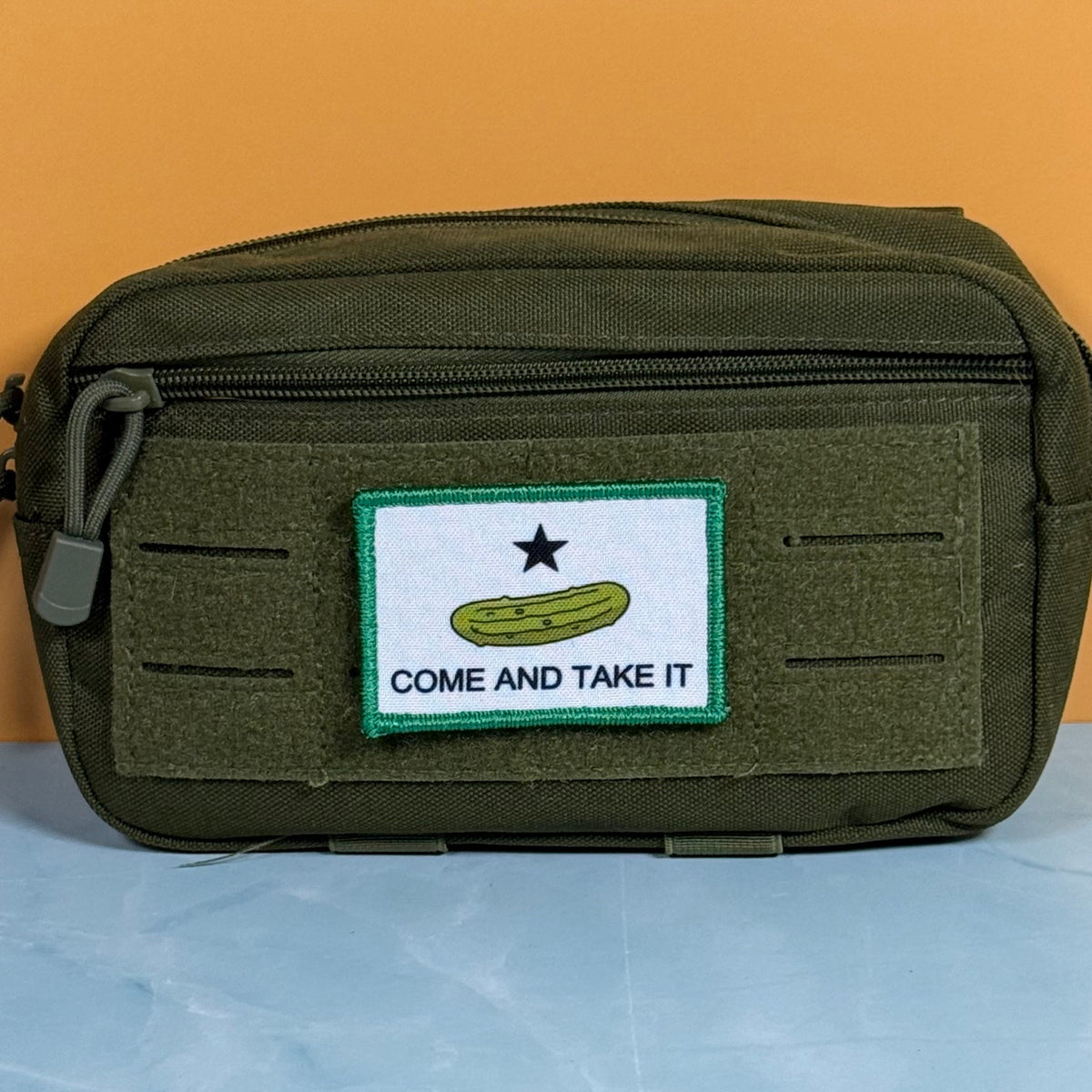 Come and Take It Pickle Funny Texas Style Morale Patch | Made in USA | VELCRO® Brand Hook Backing