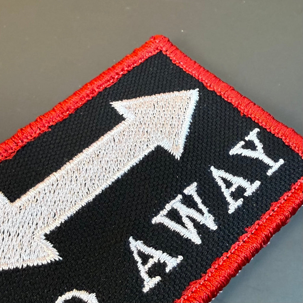 Go Away Funny Morale Patch | Made in USA | VELCRO® Brand Hook Backing
